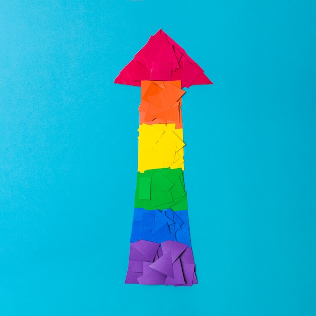 Bright arrow in LGBT colors