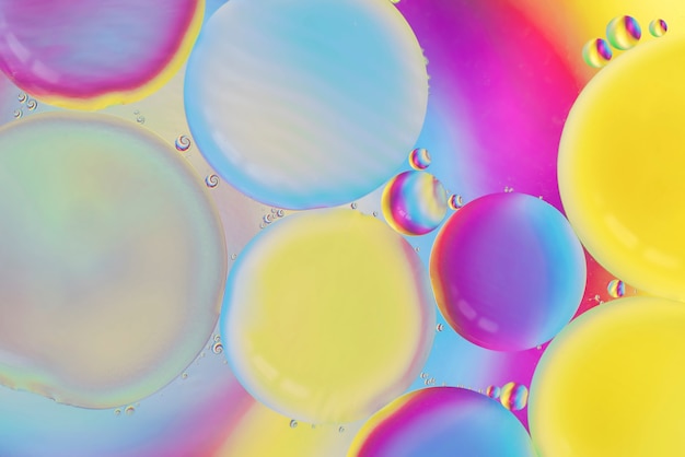 Bright bubbles and shining drops