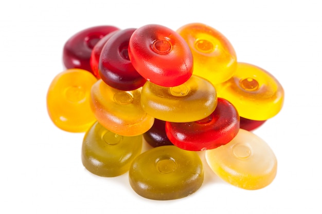 Bright candies isolated on a white  