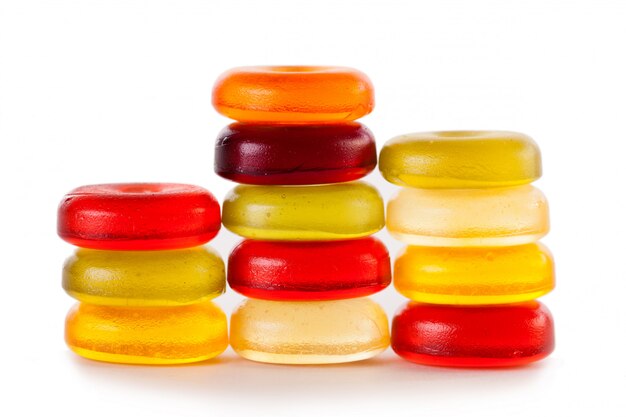 Bright candies isolated on a white  