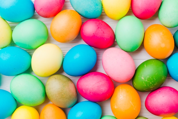 Free photo bright collection of colored eggs