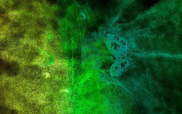 Bright green holi color particles on background