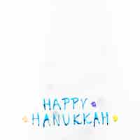 Free photo bright happy hanukkah writing