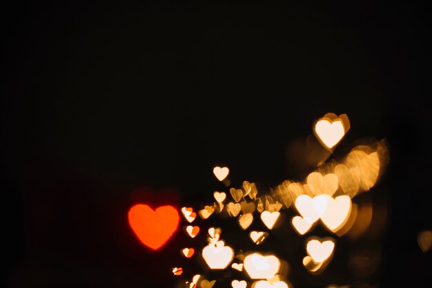 Free photo bright heart-shaped spots