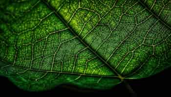 Free photo bright leaf vein pattern on green plant generated by ai