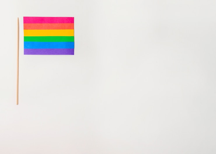 Free Photo bright lgbt paper flag with wand