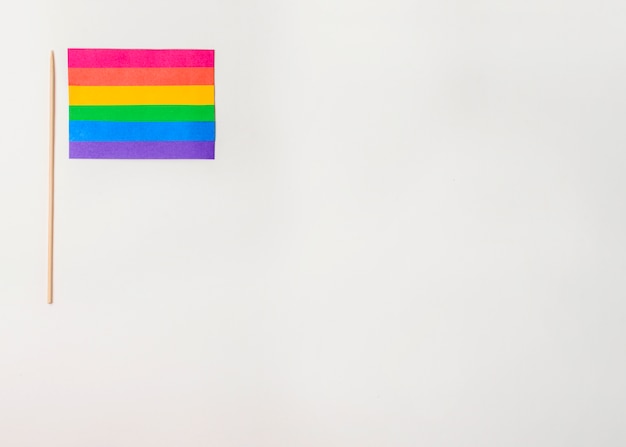 Bright LGBT paper flag with wand