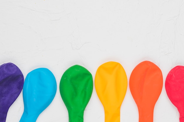 Bright LGBT rainbow of balloons