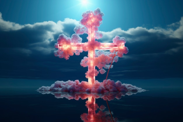 Bright light jesus cross