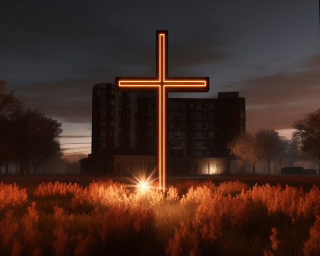 Bright light jesus cross