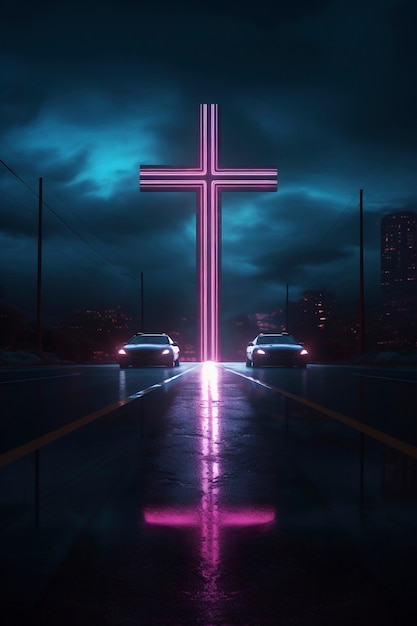 Bright light jesus cross