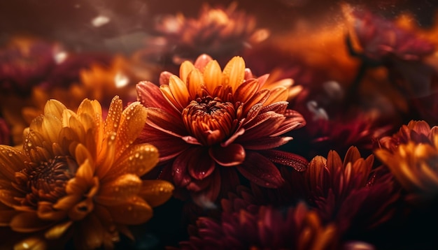 Foto gratuita luminosi fiori multicolori decorano il vibrante bouquet generato dall'ia