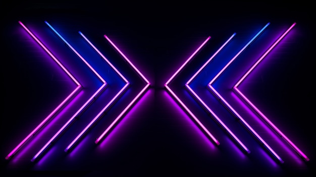 Free photo bright neon colors illuminated arrow