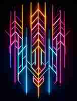 Free photo bright neon colors illuminated arrow