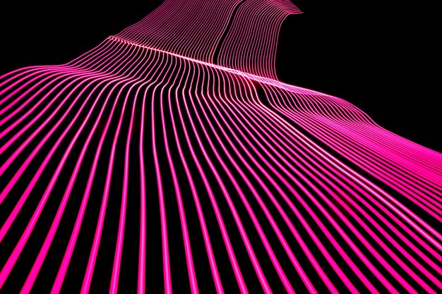 Bright neon line designed background. Modern background in lines style. Abstract, creative effect, texture with lighting