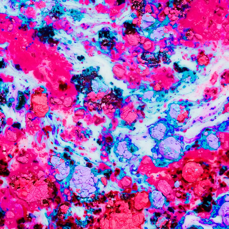 Free Photo bright pink blue water with powder