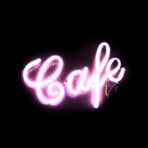 Bright pink glowing neon sign