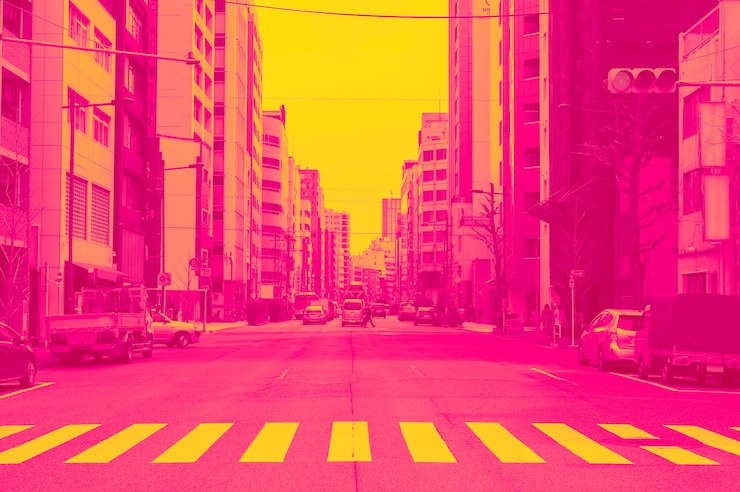 Free Photo bright pop landscape design