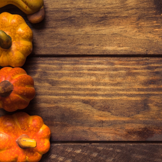 Bright ripe autumn pumpkin composition 