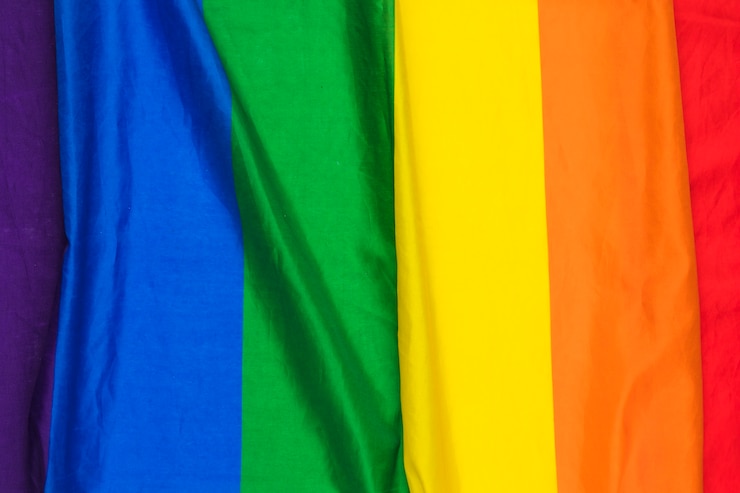 Free Photo bright rippled rainbow cloth