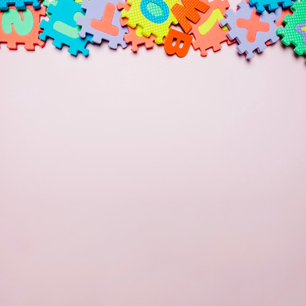 Bright rubber puzzles in arrangement