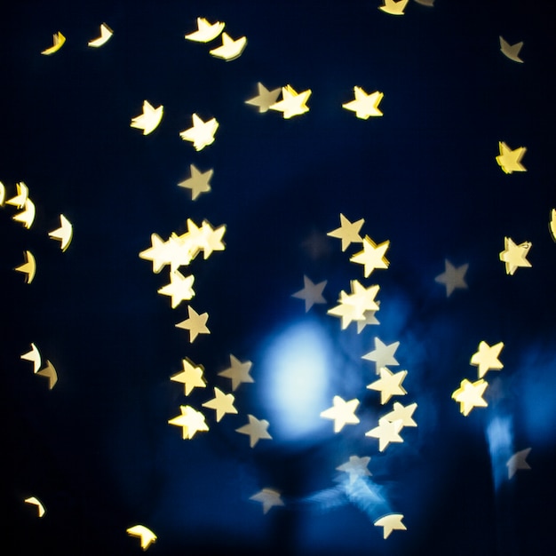 Bright stars on dark blue background