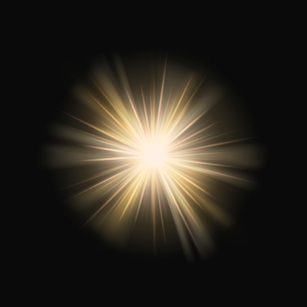 Bright yellow sunburst lens flare