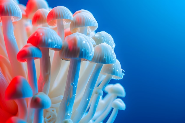 Foto gratuita luci dai colori vivaci con funghi e funghi