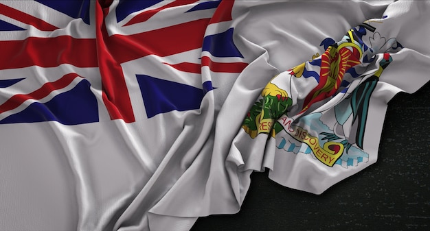 Free photo british antarctic territory flag wrinkled on dark background 3d render