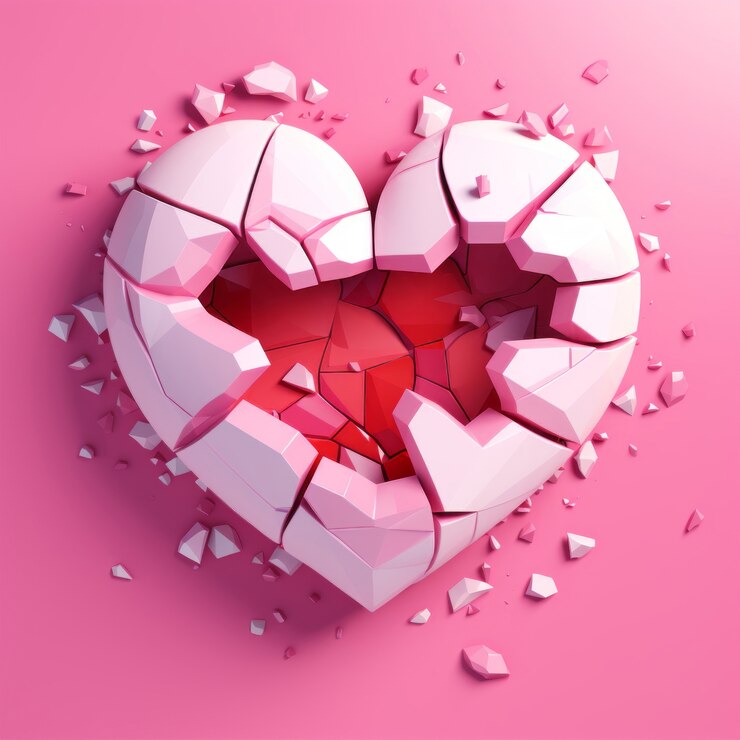 Free Photo broken heart in studio