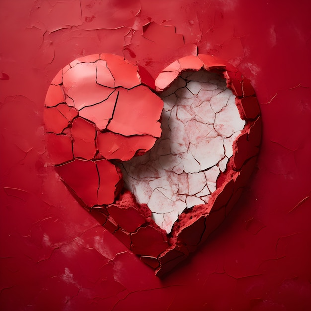 Broken heart in studio