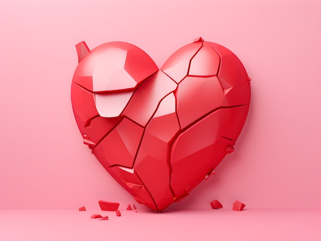 Free photo broken heart in studio