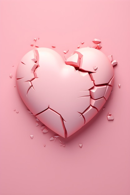 Free photo broken heart in studio