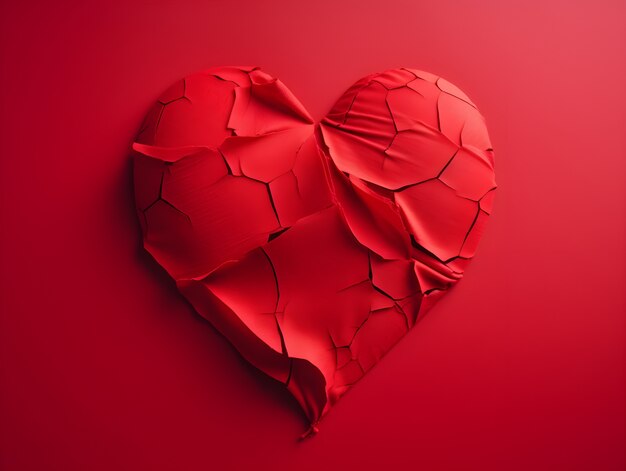 Free photo broken heart in studio