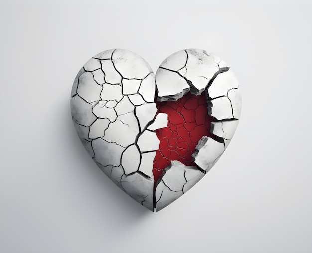 Free photo broken heart in studio