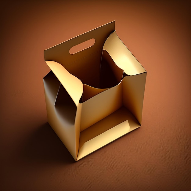 Foto gratuita una scatola marrone con una maniglia che dice 'ci sono sopra'