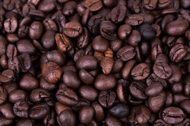Браун кофе в зернах текстуры фона,