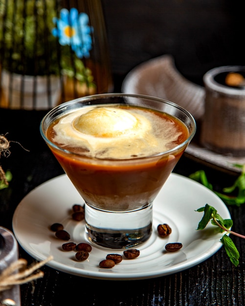 Brown colored coffee on the table