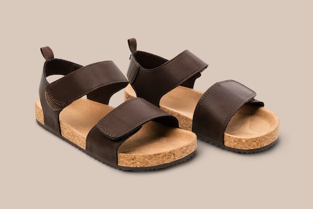 Free photo brown flip flops summer footwear fashion