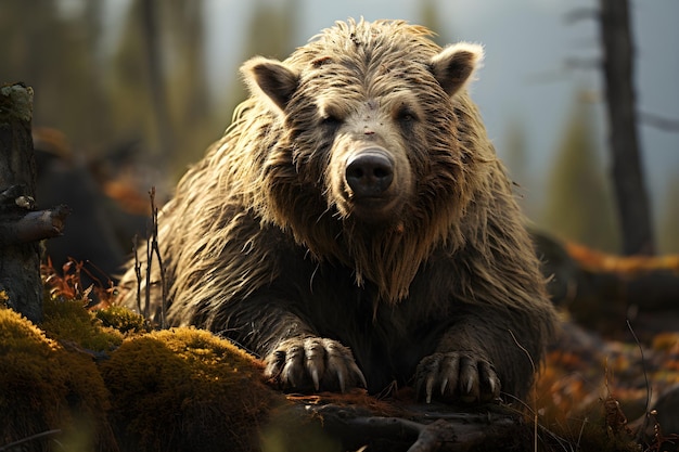 Foto gratuita carta da parati per orsi boschivi marroni
