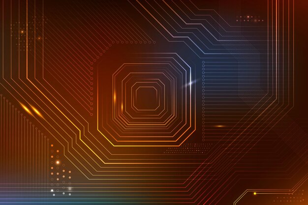 Brown futuristic microchip background data digital transformation