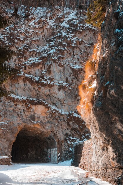 Brown and gray rock formation