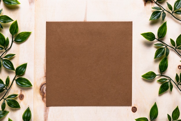 Brown invitation on simple background