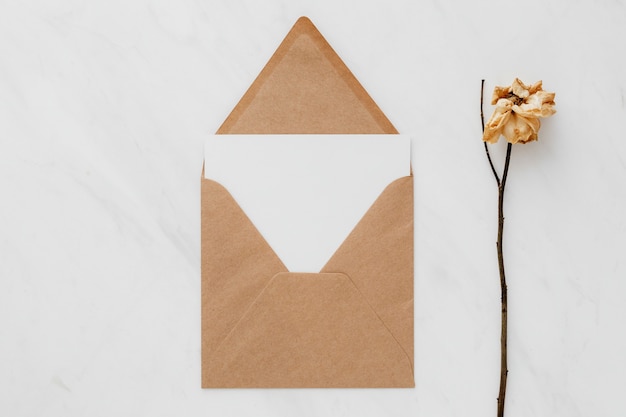 Free photo brown paper with a card