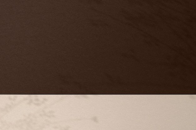 Brown product background with leaf shadow