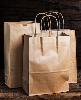 Brown recyclable paper bags ,brown recyclable paper bags , Free Photo