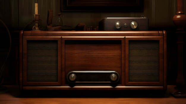 brown retro electronic boombox device
