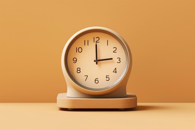 Brown retro electronic clock device