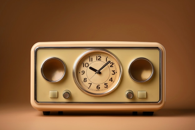 Free photo brown retro electronic clock device