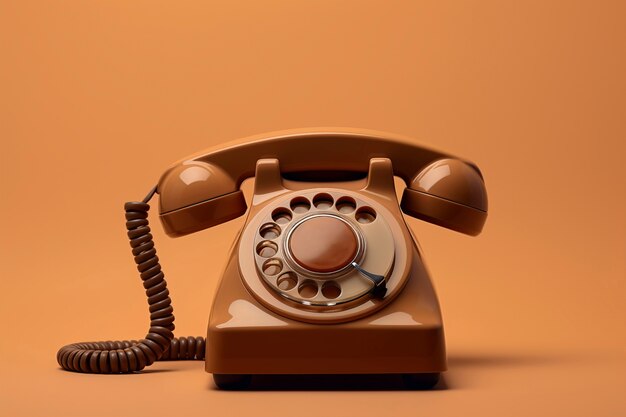 Brown retro electronic phone device